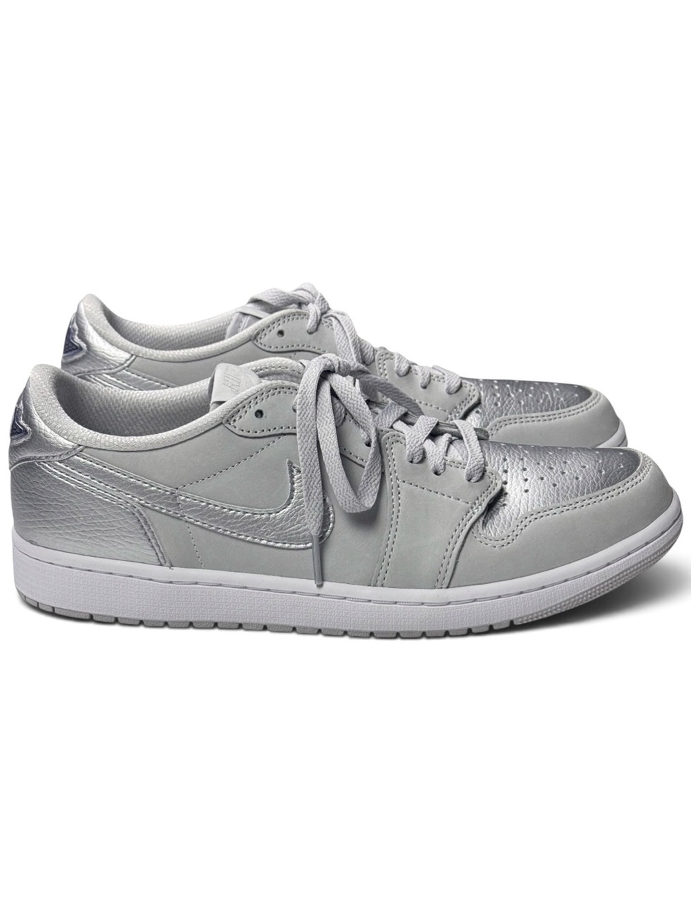 Air Jordan 1 Retro Low OG "Metallic Silver" Neutral Grey NWOT US 10